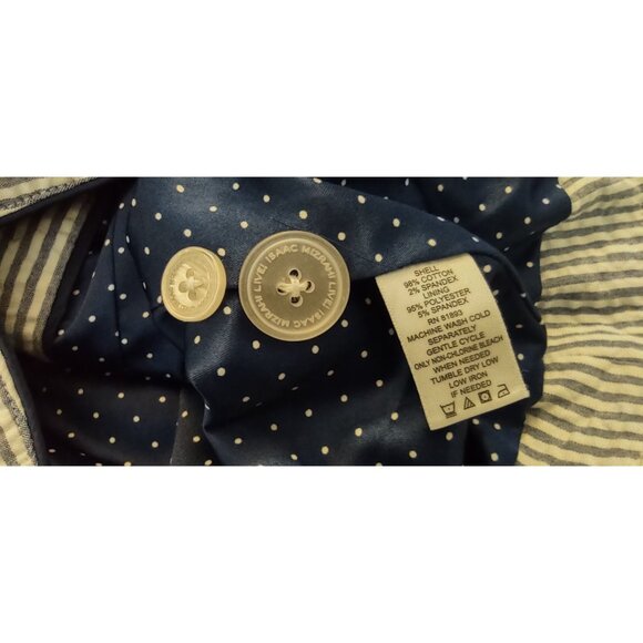 Isaac Mizrahi LIve! Sport Suit Jacket Blue White Button Core Size 8 - Picture 6 of 10